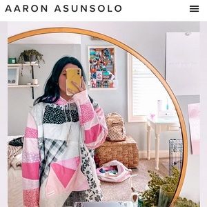 Aaron Asunsolo Oversized Pink Patchwork Hoodie
